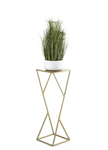 HowHomely Blumenständer Metall 70 x 24 cm - Solider und Minimalistischer Blumenhocker - Gold Pflanzenständer für die Hausdekoration wie Salon oder Schlafzimmer