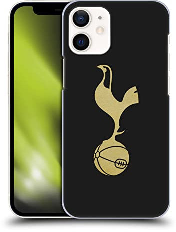 Head Case Designs Offizielle Tottenham Hotspur F.C. Schwarz und Gold Badge Harte Rueckseiten Handyhülle Hülle Huelle kompatibel mit Apple iPhone 12 Mini