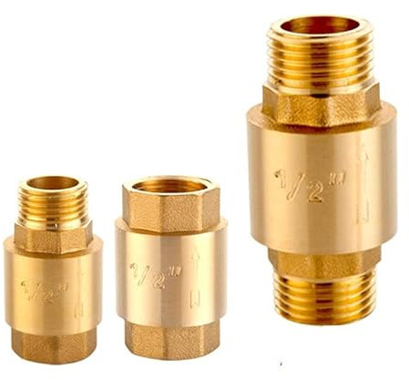 LUFAA 1/2; 3/4;1; BSP Innengewinde Außengewinde Messing Vertikalhubfeder Rückschlagventil Einweg-Rückschlagventil for Wasser 1PC (Color : 3/4, Size : Male to Male)