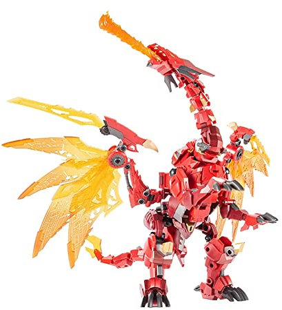 RESPAW Transformers Toys: Flame Flying Dragon 8871 Roter Drache King Kong Bewegliche Puppe Kleine Legierungsversion Transformers Spielzeugroboter, Spielzeug for Kinder ab 8 Jahren sind 6 Zoll hoch