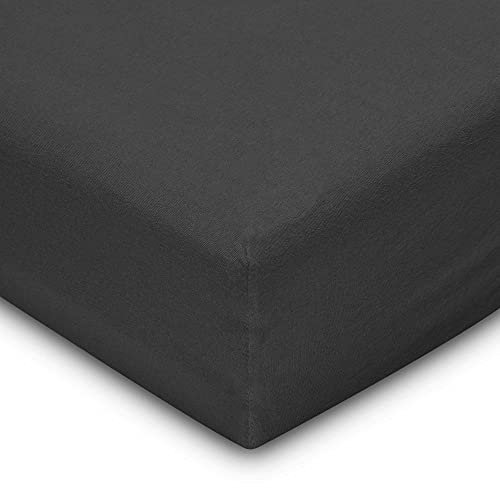 Flowen Spannbettlaken 140x200 cm Mikrofaser Spannbetttuch Dunkelgrau für Bett Atmungsaktive Hypoallergene Bettlaken Anti-Milbe Leicht Weich und Knitterfrei mit 30 cm Tiefe Tasche Maschinenwaschbares