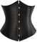 Grebrafan Classique Corset Serre Taille Satin Bustier de Mariage (EUR(30-32) XS,Noir)