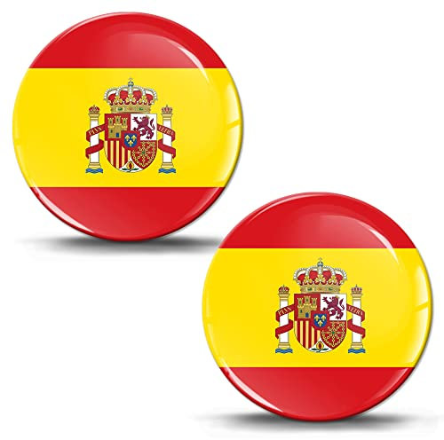 Biomar Labs 2 x Pegatinas 3D Gel Silicona España Bandera España Autoadhesivo Coche Moto Bicicleta Ventana Teléfono Portátil PC Tablet Puerta KS 203