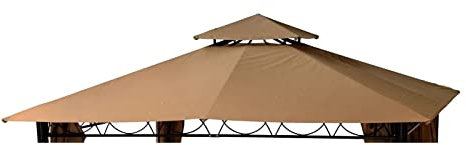 KOEM Telo di Ricambio Beige scuro per Gazebo, Poliestere 180 Gr/Mq, con AirVent (Eden 3x3 Beige)