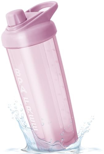OYEYE Protein Shaker Flasche,Nutrition Eiweiß Shaker 700ml,Fitness Becher,BPA frei,mit Rührkugel Edelstahl für cremige,klumpenfreie Shakes-Shaker Proteinshake mit Skala,Auslaufsicherer Becher-rosa