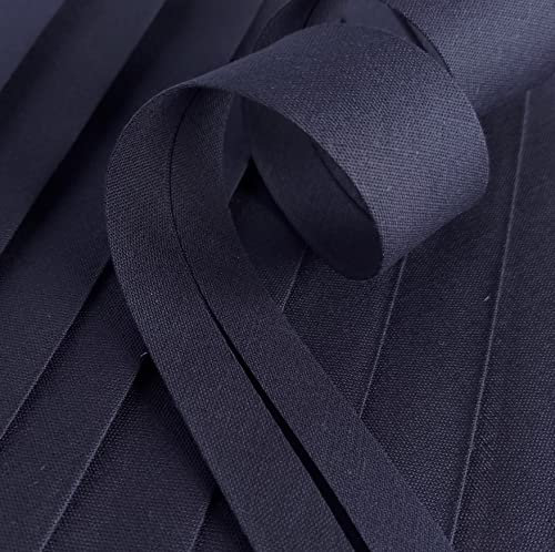 Schrägband, 25 mm breit, vorgefaltet, Polyester-Baumwolle, 10 Meter, Dunkelblau