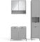 Vicco Badmöbel-Set Eliza, Badezimmerschrank-Set, Grau, 3 Teile, mit Hochschrank
