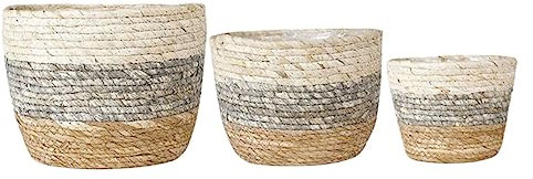 BESPORTBLE Tischdekoration 3st Blumentopf Aus Stroh Zimmerpflanzen Gras Hyazinthe Drinnen Dekorative Blumentöpfe