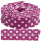 AERZETIX - C73180 - Dekoratives Schrägband 4.5 meter x 20 mm - aus 35% polyester und 65% baumwolle - magentafarben mit weißen punkten