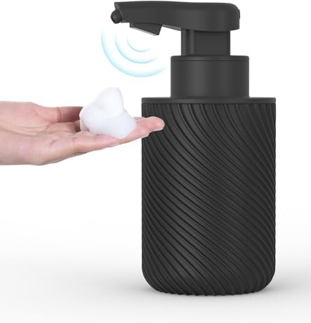 Octonyluck Seifenspender Automatisch, Berührungsloser schaumseifenspender mit Sensor Infrarot, Automatischer Seifenspender Küche und Seifenspender Dusche, USB Wiederaufladbar, IPX5, Schwarz, 300ml