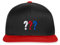 Spreadshirt Die DREI Fragezeichen Logo Stickerei Snapback Cap, One Size, Schwarz/Rot