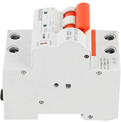 Disyuntor WiFi 2P Disyuntor DC 2P Disyuntor WiFi 230V Montaje en Riel DIN Cierre Automático Protección contra Fugas Interruptor de Aire para Hogares Fábricas (63A)