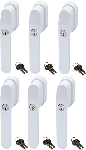ABUS FG400W, abschließbarer Fenstergriff in weiß im Set 6 Stück, alle gleichschließend AL0125 mit zwölf Schlüsseln