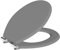 ADEPTNA Luxury Durable 18 Toilet Seat - Adjustable to Fit Most Toilets, Oval Seat Hinges and Parts Bathroom Wooden MDF Toilet Seat - Easy to Clean and Install (Grey)