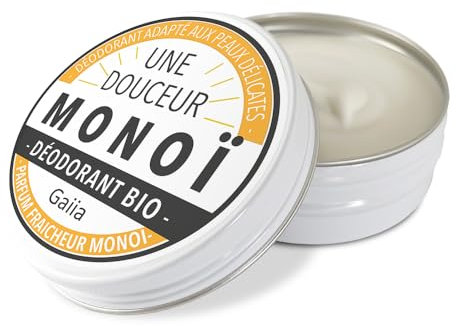 Gaiia - Déodorant Naturel Monoi - 60ml - Naturel et Très Efficace - Huiles bio de Karité, Jojoba, Babassu - Sans Sels d'Aluminium - Fabriqué en France (Monoi)