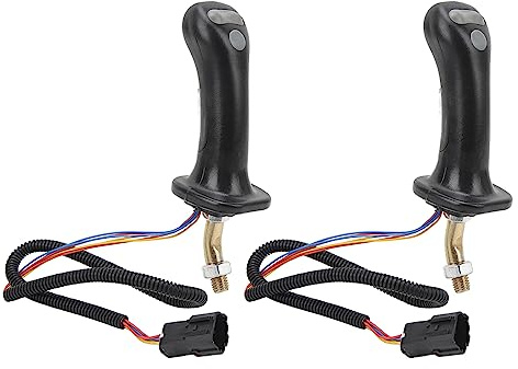 Socobeta 2Pcs 3 Button Mini Excavator Joystick Handles, 6 Pin Aluminum Alloy Joystick Lever Kit Handle for Excavators, Suitable for DH DX150 215 225 300 370 9C