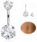 Diamday Bauchnabelpiercing 316L Chirurgenstahl Piercing Bauchnabel Ring CZ Bauchnabelpiercing Silber 14G Bauchpiercing Barbell Lang Nabel Bars Nabelring Piercing für Damen 8/10/12/14/16mm Stablänge