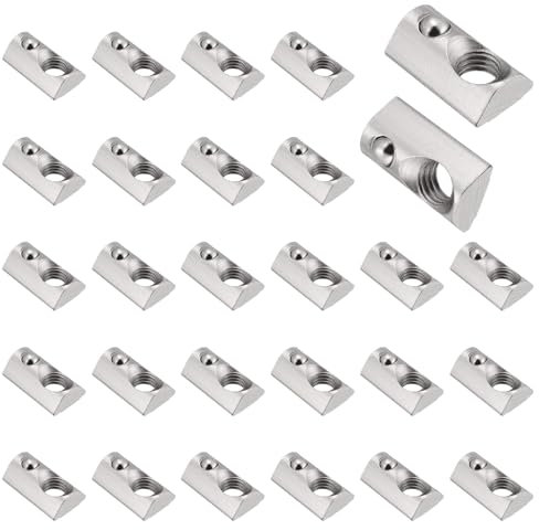 ROSYLEVE 30 Pezzi Blocchi Scanalati M8 con Scanalatura a Sfera Serie 8,40 Filettatura M8 con Barra di Centraggio per il Materiale di Montaggio Girevole Accessori Profilo in Alluminio Blocco