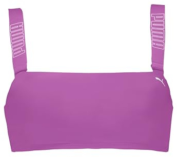 PUMA Bandeau Bikini Top, Magenta, XL Donna