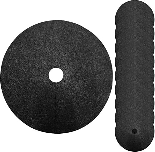 Demsyeq 10 32cm Dischi Pacciamatura per Alberi Tappetino Pacciamatura Anelli Pacciamatura Anti Erbacce Tessuto Non Tessuto Degradabile Copertura Rotonda in Tessuto Anti Erba da Giardinaggio