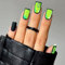 Green1 24PCS Short/Long Halloween False Nails - Almond/Coffin/Stiletto Shapes, Black/Red/Pink Press On Nails for Women and Girls