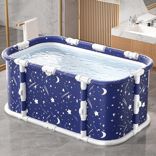 haiyusm Faltbare Badewanne für Erwachsene Tragbare Badewanne für Dusche Freistehende Familien-SPA-Einweichwanne Ideal für Heißes Bad Eisbad Duschkabine (yellow,with lid)