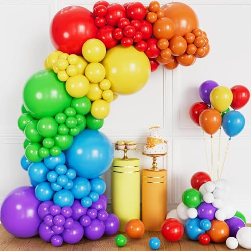 Luftballon Girlande Bunt, 117 Stück 5 10 12 18 Zoll Regenbogen Ballon Girlande Geburtstag Set, Pastell Luftballon Blau Lila Buntes Latex ballons Set für Geburtstag Babyparty Hochzeit Party Dekoration