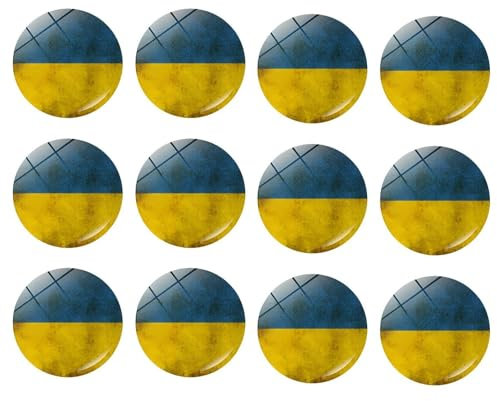 Kühlschrankmagnete im Vintage-Stil, Motiv: Ukraine-Flagge, magnetisch, für Kühlschrank, Büro, Klassenzimmer, Whiteboard, Mikrowelle, Geschirrspüler, 12 Stück