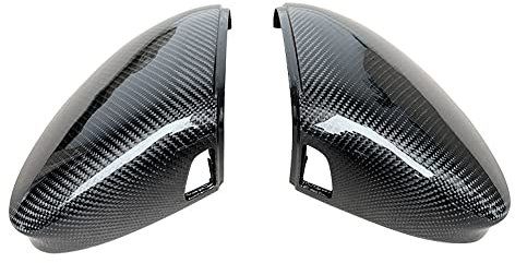 XUBOR Rückspiegelabdeckung 2 Stück Seitenspiegel-Abdeckkappen, hellschwarz, for VW, for Golf 8 MK8 2020 2021(Have Assistance)