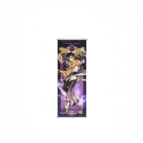 1 x Genshin Impact Fontaine Scroll-Poster, Wandbehang, geschmiedetes Stoffgemälde, Dekor (Sethos)