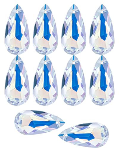 MYGLOAR Paquete de 10 bolas de cristal transparente, lámparas prismáticas Feng Shui, captadores de luz, gotas de cristal prismático colgantes de cristal de 24 mm, ventanas, decoración de jardín
