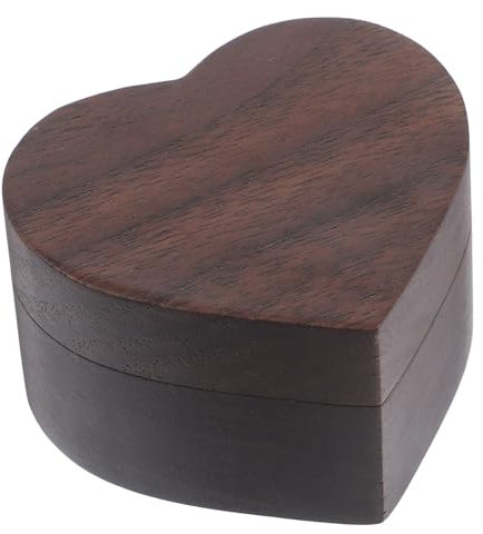 LIFKOME Schmuckschatulle Aus Holz in Herzform Aufbewahrungsbox Für Hochzeiten Elegante Box Für Heiratsantrag Und Verlobung