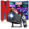 Salange Beamer【Official Netflix】 Mini Beamer 4k heimkino Unterstützt,Handy Projektor Smart Beamer für Heimkino/Outdoor,Portable Projektor mit 5G WiFi und BT5.3,HY320MAX FHD 1080P Beamer