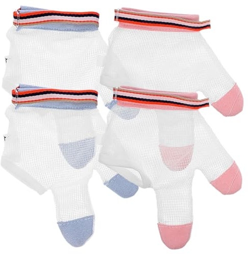 GREENADSCAPE 2pairs Stop Thumb Sucking Gloves Boy Girl Finger Biting Portable Teething Mitts Random Color