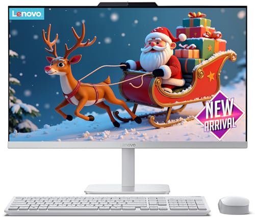 Lenovo Ordinateur de bureau tout-en-un avec processeur Intel 4 cœurs | Écran Full HD de 24 po | RAM DDR4 12 Go, SSD PCIe 512 Go | WiFi 6 | Bluetooth | HDMI, USB, ports Ethernet | Windows 11 Pro | Pour