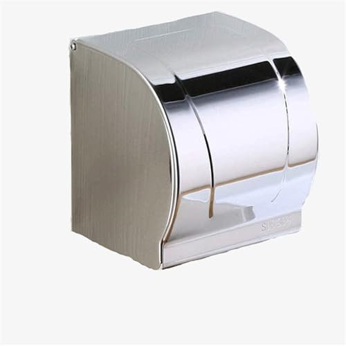 Porta Carta igienica /304Porta Rotolo in Acciaio Inox Chiuso e Porta Carta igienica Lunga/Lunga Durata WC/Acqua Argento 12cm