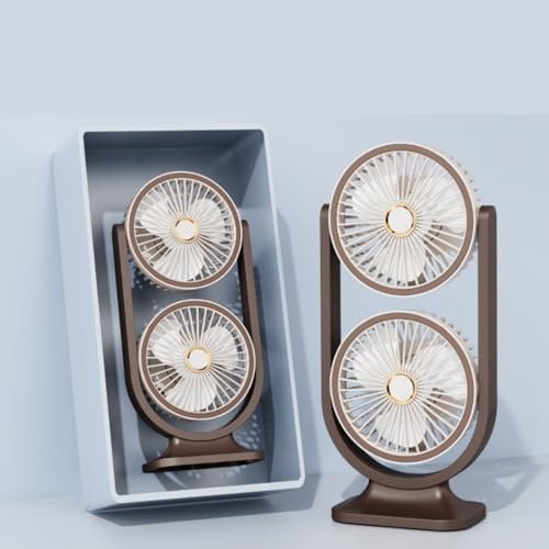 Dual-Vortex Air Circulator | 12 Outdoor-Ready Desk Fan Silent 36dB Turbo Boost – For Camping Tents, Patio Lounges & Garage Workspaces