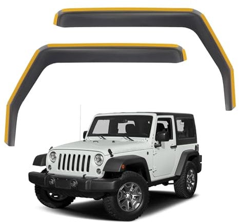 Windabweiser Für Jeep Für Wrangler JK 2007-2018 Seite Fenster Markisen Außen Wetter Schild Heime Wind Regen Schatten Fensterabweiser(2 PCs)