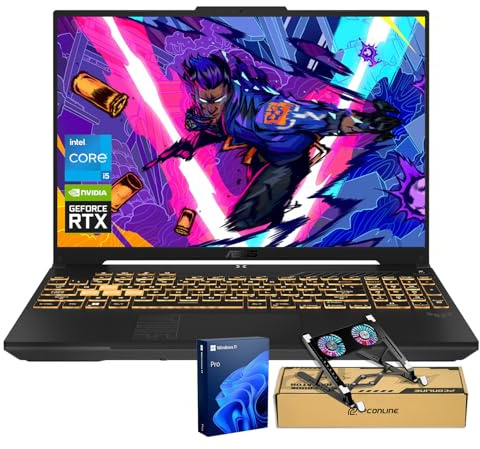 ASUS TUF F16 RTX 4050 Pro Gaming Laptop, 16 FHD+ 144Hz, Intel Core 5 210H(Beats Intel i5-14500), NVIDIA RTX 4050, 32GB DDR5 RAM, 1TB SSD, RGB Backlit KB, Bundle with PCO Laptop Cooler