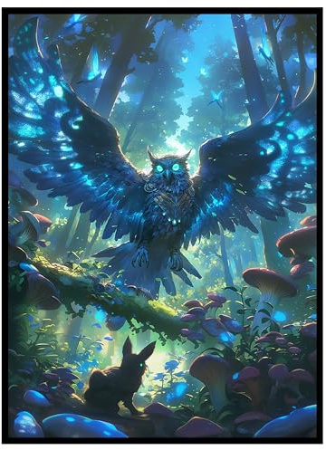 Kabinka MTG Card Sleeves - 100 Standard Size Pack | Clear Front & Matte Finish Back with Owl, Premium Sleeves for Magic The Gathering TCG