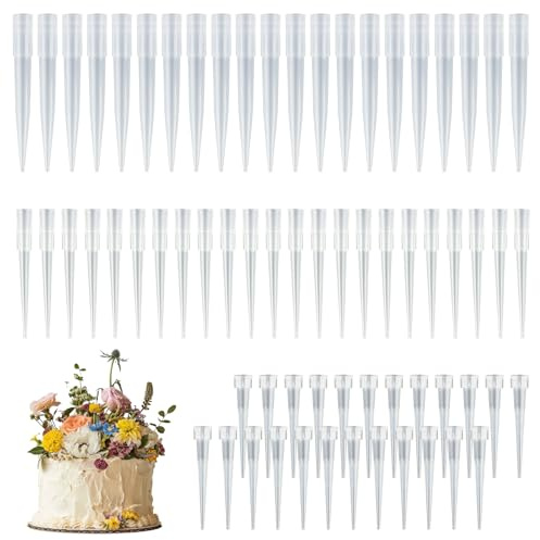 105 Stück Blumenröhrchen für Kuchen Dekorieren,Torte Blumen Röhrchen, Torten Blumenröhrchen,Einfaches Anordnen von Blumen für Kuchendekoration,3-Größen