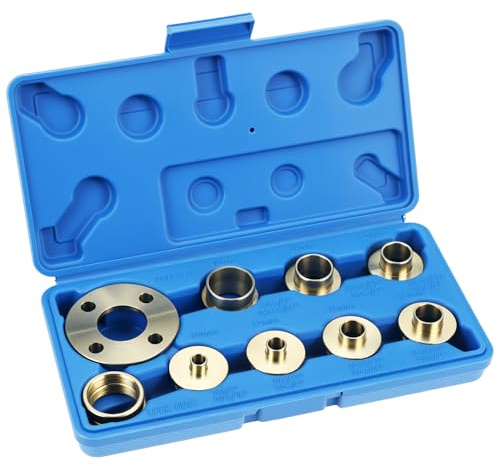 QWORK® 10 Piezas guía enrutador con adaptador de tuerca de contra, para trabajos de fresado versátiles