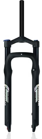 HZXQCVB Fat Bike Suspension Fork 20/26x4.0 Mountain Bike Air Front Fork BMX Bicycle Fork E-Bike Forks Straight 1-1/8'' MTB Disc Brake 100mm Travel Quick Release(Svart,26in)