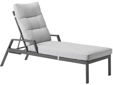 Dehner Gartenliege Formentera, dunkelgrau, 66 x 97 x 188.5 cm (B/H/T)