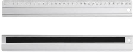 Aluminium Lineal 30 cm, Metalllineal mit Rutschfester Schaumstoffunterseite, 5 mm Dickes Lineal Metall zum Messen, Zeichnen und Schneiden, Schneidelineal für Schule, Büro, Handwerk und DIY