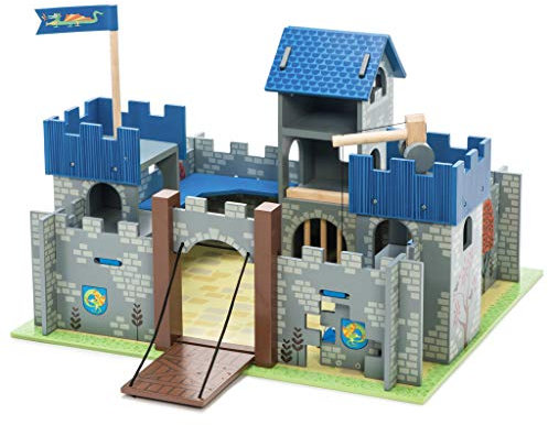 Le Toy Van - Castles Collection Wooden Toy Educational Excalibur Knights Castle, Kids Wooden Castle Playset Model Castle