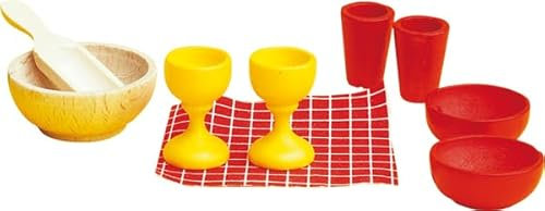 Rülke Holzspielzeug 21642 Puppenhauszubehör, holzfarben, rot, gelb