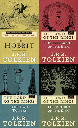 Lord of The Rings 4 volume Set by J. R. R. Tolkien: The Fellowship of the Ring; The Two Towers; The Return of the King; The Hobbit