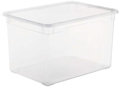 Sundis Clear Box Maxi Aufbewahrungsbox 46 l mit Deckel, Kunststoff (PP), transparent, 46 Liter (55 x 37,5 x 32 cm), Sonstige