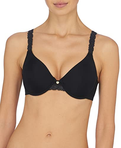 Natori Women's Pure Luxe Custom Coverage Contour Bra, Black Combo, 36D/DD